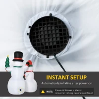 Outsunny 7ft Inflatable Christmas Snowman Family with Christmas Tree and Gift Box, Blow-Up Outdoor LED Yard Display for Lawn Garden Party(m-6)