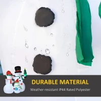 Outsunny 7ft Inflatable Christmas Snowman Family with Christmas Tree and Gift Box, Blow-Up Outdoor LED Yard Display for Lawn Garden Party(m-5)