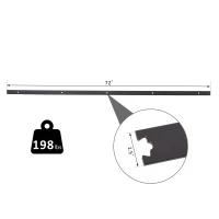 HomCom 6' Modern Interior Sliding Barn Door Hardware Kit - Black Carbon Steel Star(m-3)