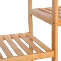 HOMCOM 9-Tier Bamboo Storage Shelf, Plant Stand, Utility Slatted Shelving Unit for Living Room, Balcony, Hallway, Bathroom, Natural(m-10)