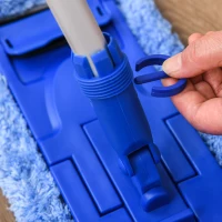 HOMCOM Cleaning Tool Set with Microfiber Mop Pads, Bucket, Squeegee, Scrubber, Scrapers, Spray Bottle for Floor, Glass Door, Window, Car Windshield, Multi-Color(m-10)