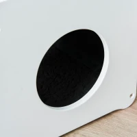 PawHut Cat House Two-tier Cat Condo Tree Tower Pet Furniture Kitty Small House for Indoor Living Room with Scratcher Pad Grey(m-12)