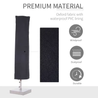 Outsunny Outdoor Large Umbrella Cover Patio Cantilever Banana Parasol Protector Weather Resistant Black(m-3)