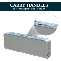 Outsunny Fold up Camp Kitchen Outdoor Cooking Table Portable Patio with Lantern Holder(m-4)