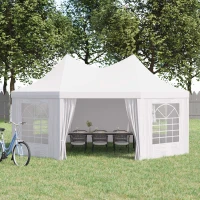 Outsunny Wedding Tent 22.3ft Octagonal Party Tent Event Shelter Outdoor with 8 Removable Walls - White(m-2)