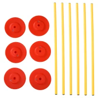 PawHut Dog Agility Training Equipment Fun Pet Obstacle Course Set Dog Agility Hurdle w/ Weaves Poles, Storage Bag for Pet Dog Outdoor Garden Patio Games Training(m-6)
