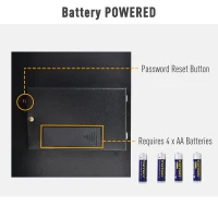 HOMCOM Flat Superior Electronic Hidden Wall Safe Box for Jewellery or Valuables Digital Lock Home Office Hotel Security Black(m-6)