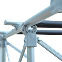 Outsunny Fold up Camp Kitchen Outdoor Cooking Table Portable Patio with Lantern Holder(m-8)