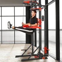 Soozier Power Tower, Pull Up Station with Dip Bar, Lat Pulldown Machine and Push-up Stand, Multi-Function Free Standing Pullup Bar for Home Gym(m-7)