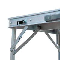 Outsunny Fold up Camp Kitchen Outdoor Cooking Table Portable Patio with Lantern Holder(m-6)