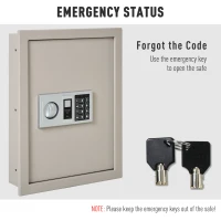 HOMCOM Flat Superior Electronic Hidden Wall Safe Box for Jewellery or Valuables Digital Lock Home Office Hotel Security Beige(m-3)