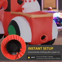 Outsunny 5ft Inflatable Santa Claus Driving a Car with Snowman, Blow-Up Outdoor LED Yard Display for Party, Garden, Lawn, Holiday(m-6)