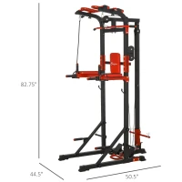 Soozier Power Tower, Pull Up Station with Dip Bar, Lat Pulldown Machine and Push-up Stand, Multi-Function Free Standing Pullup Bar for Home Gym(m-3)