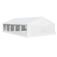 Outsunny 32" x 20" Outdoor Heavy Duty Carport Canopy Gazebo Wedding Party Tent Garage - White(m-10)