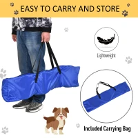 PawHut Dog Agility Training Equipment Fun Pet Obstacle Course Set Dog Agility Hurdle w/ Weaves Poles, Storage Bag for Pet Dog Outdoor Garden Patio Games Training(m-5)