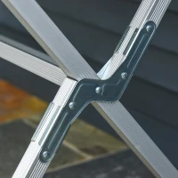 Outsunny 44"x27.5"x27.25" Aluminum Portable Picnic Table Folding Roll Up Top Aluminum Camp BBQ Table with Carrying Bag, Silver(m-8)