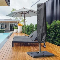 Outsunny Outdoor Large Umbrella Cover Patio Cantilever Banana Parasol Protector Weather Resistant Black(m-1)