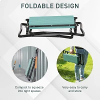 New Folding Garden Kneeler with Cushion Seat, Sturdy Gardener Kneeling Pad, Multi-Functional for Gardening, Weeding, Green(m-3)