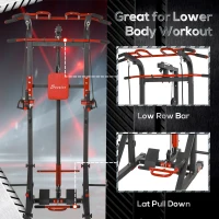 Soozier Power Tower, Pull Up Station with Dip Bar, Lat Pulldown Machine and Push-up Stand, Multi-Function Free Standing Pullup Bar for Home Gym(m-4)