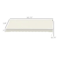 Outsunny 10' x 8' Patio Motorized/Manual Retractable Awning Outdoor Sun Shade Shelter Deck Remote Control Canopy, Beige(m-3)