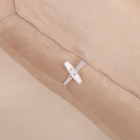 PawHut Pet Sofa Dog Couch Chaise Lounge Pet Bed with Storage Function Small Sized Dog Various Cat Sponge Cushioned Bed Lounge, Beige(m-11)