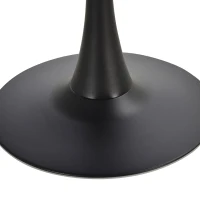 HOMCOM  Modern 27.5" Round Cocktail Table with a Stable Metal Base for Living Room, Porch, and Parties, Black(m-15)