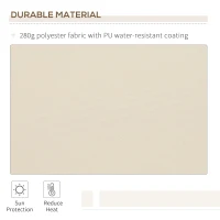 Outsunny 12' x 8' Retractable Awning Patio Awnings Sun Shade Shelter with Manual Crank Handle, 280g/m² UV & Water-Resistant Fabric and Aluminum Frame for Deck, Balcony, Yard, Cream White(m-7)