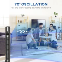 HOMCOM Tower Fan with Air Purifying Filter & Remote Control, Oscillating, Slim, Grey - Ideal for Home & Office(m-4)