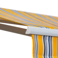 Outsunny 8' x 6.6' Patio Retractable Awning, Manual Exterior Sun Shade Deck Window Cover, Mixed Color(m-13)