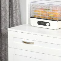 HOMCOM 67" Buffet with Hutch, Modern Kitchen Pantry, Freestanding Storage Cabinet with Framed Glass Doors, Shelves and Drawers, White(m-14)