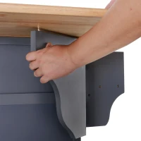 HOMCOM Rolling Kitchen Island on Wheels Ultility Cart with Drop-Leaf and Rubber Wood Countertop, Storage Drawer, Door Cabinet, Grey(m-14)