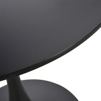 HOMCOM  Modern 27.5" Round Cocktail Table with a Stable Metal Base for Living Room, Porch, and Parties, Black(m-13)