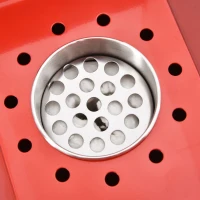 HOMCOM Ethanol Fireplace, 7.75" Tabletop 0.10 Gal, Stainless Steel, Burns up to 2 Hours, Red(m-8)