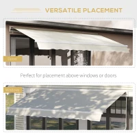 Outsunny 10' x 8' Patio Motorized/Manual Retractable Awning Outdoor Sun Shade Shelter Deck Remote Control Canopy, Beige(m-7)