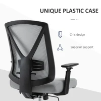 Vinsetto Ergonomic Mesh Office Chair with Lumbar Back Support, Swivel Rocking Computer Chair with Adjustable Height and Armrests for Home Office, Grey(m-6)