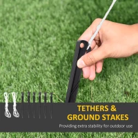 Outsunny 6.5ft Inflatable Halloween Three Black Cats with Fangs and Claws, Blow-Up Outdoor LED Display for Lawn, Garden, Party(m-7)