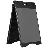 Vinsetto 22" x 28" Plastic Folding A-Frame Sandwich Board Sidewalk Sign with Weighted Tank & Weatherproof Design, Black(m-10)