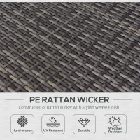 Outsunny 7 Piece Modern Rattan Wicker Garden Outdoor Furniture Modular Sectional Patio Set - Grey(m-7)