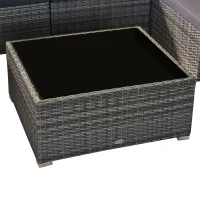 Outsunny 7 Piece Modern Rattan Wicker Garden Outdoor Furniture Modular Sectional Patio Set - Grey(m-14)