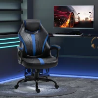 Vinsetto Racing Style Gaming Chair Ergonomic High Back Computer Office Chair PU Leather with 360° Swivel Rocking Adjustable Height Padded Armrest Blue(m-10)
