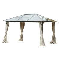 9.84' x 11.8' Gazebo Sidewall Set with Hooks/C-Rings, Beige(m-9)