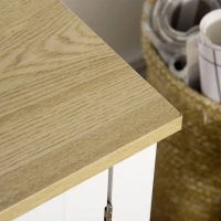 HOMCOM Modern TV Stand with Storage for TVs up to 50", TV Table with 2 Cabinets and Open Shelves, Entertainment Unit for Bedroom, Living Room, White(m-9)