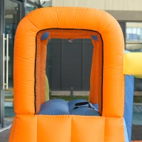 Outsunny 5-in-1 Kids Inflatable Bounce House Jumping Castle with Water Pool, Slide, Climbing Walls & 2 Water Guns(m-13)