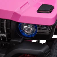 Aosom Kids Ride-On Car 12V RC 2-Seater Police Truck Electric Car For Kids with Full LED Lights, MP3, Parental Remote Control ,Pink(m-12)