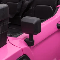 Aosom Kids Ride-On Car 12V RC 2-Seater Police Truck Electric Car For Kids with Full LED Lights, MP3, Parental Remote Control ,Pink(m-13)