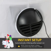 HOMCOM 6ft Christmas Inflatable Santa Claus Riding A Polar Bear with LED Lights, Blow-Up Outdoor LED Yard Display for Lawn, Garden, Party(m-7)