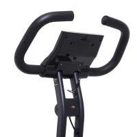 Soozier Foldable Exercise Bike with 8-Level Adjustable Magnetic Resistance, Indoor Stationary Bike X Bike with LCD Screen, Tablet Phone Holder for Home Aerobic Training, Black(m-10)