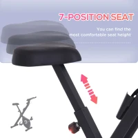 Soozier Foldable Exercise Bike with 8-Level Adjustable Magnetic Resistance, Indoor Stationary Bike X Bike with LCD Screen, Tablet Phone Holder for Home Aerobic Training, Black(m-5)