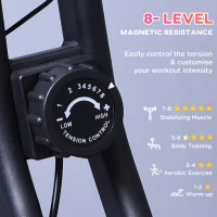 Soozier Foldable Exercise Bike with 8-Level Adjustable Magnetic Resistance, Indoor Stationary Bike X Bike with LCD Screen, Tablet Phone Holder for Home Aerobic Training, Black(m-7)
