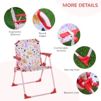 Outsunny Kids Folding Picnic Table and Chairs Set Rabbit Pattern for Outdoor Garden Patio Backyard with Removable & Height Adjustable Sun Umbrella, Red(m-5)